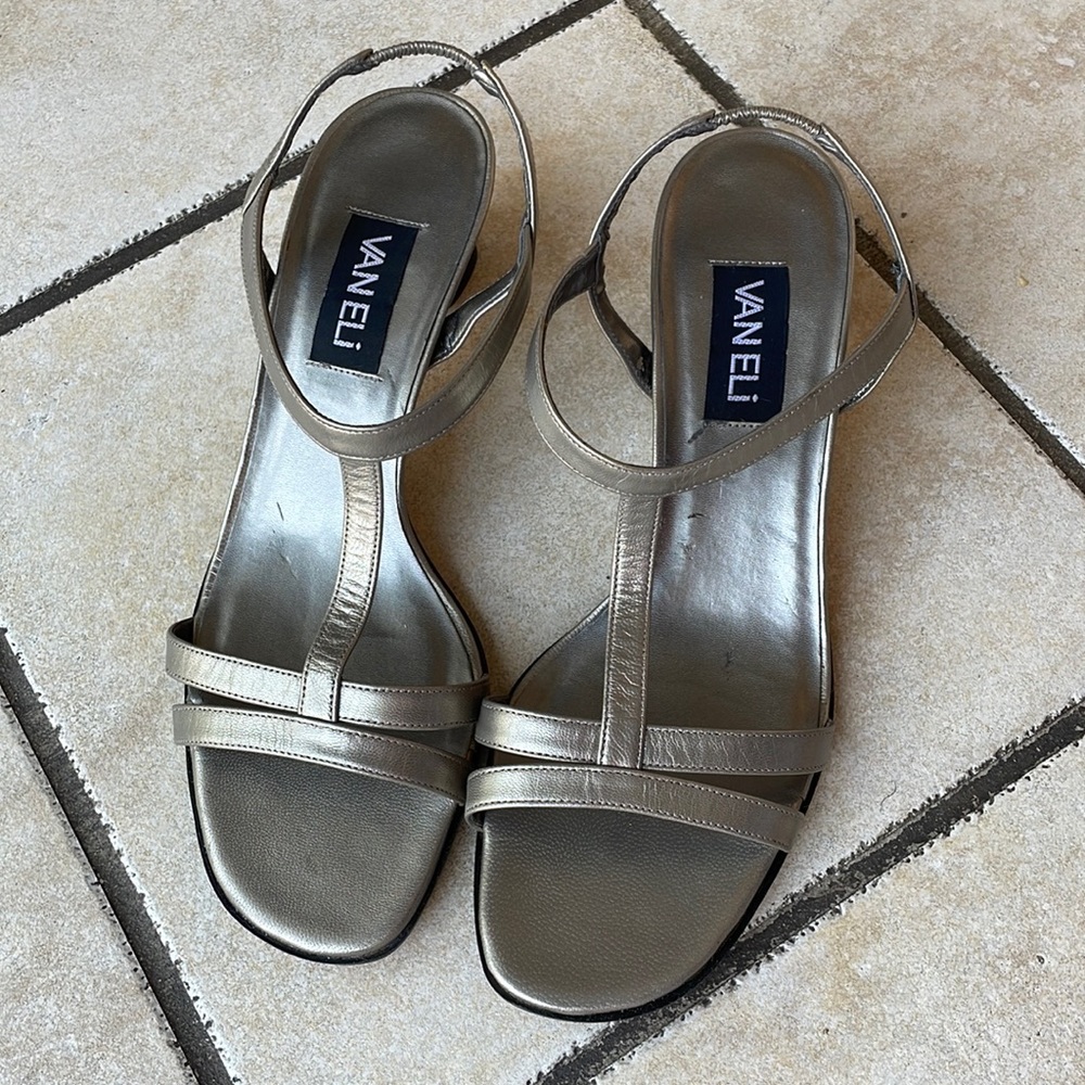 VANELi | Pewter Strappy Heels Sandals
